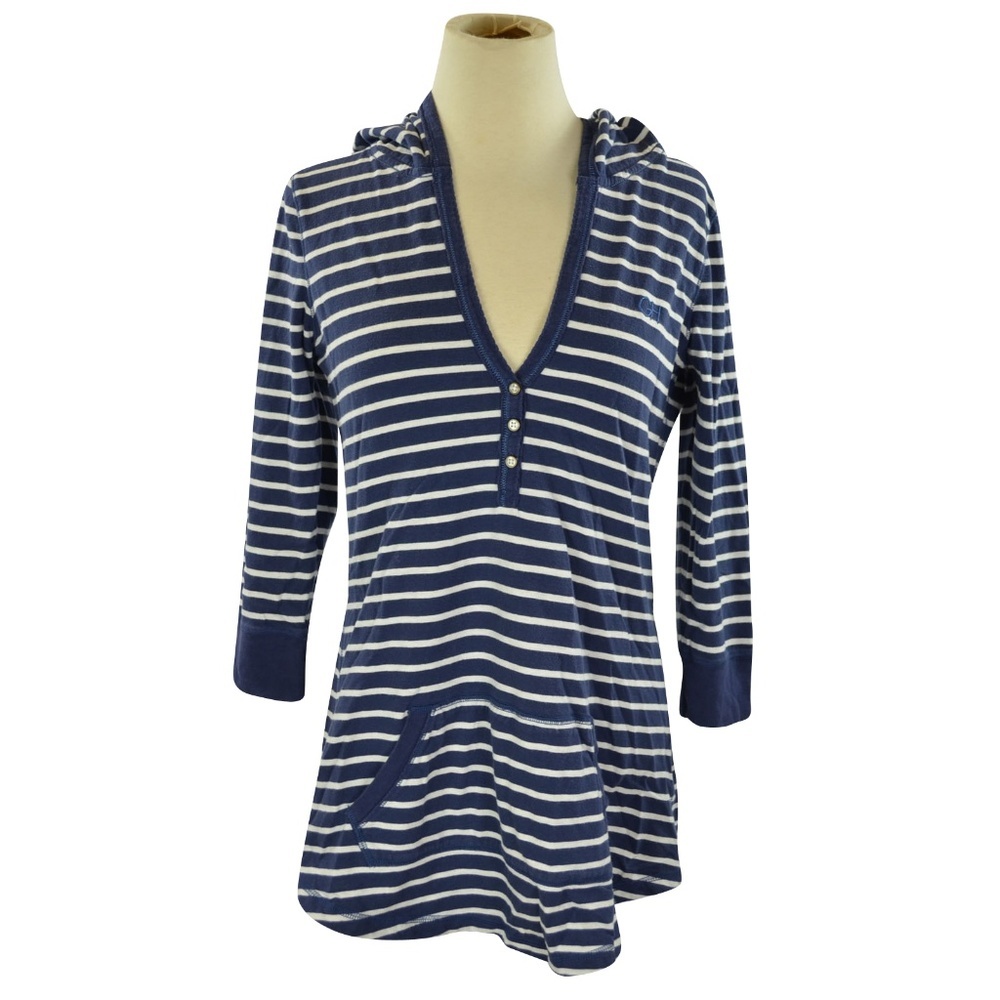 Gilly Hicks Sydney Navy Striped Hooded Sweater L​